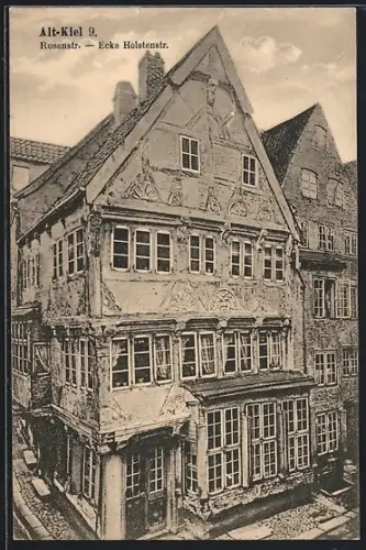 AK Kiel, Rosenstrasse - Ecke Holstenstrasse
