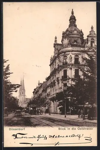 AK Düsseldorf, Blick in die Oststrasse