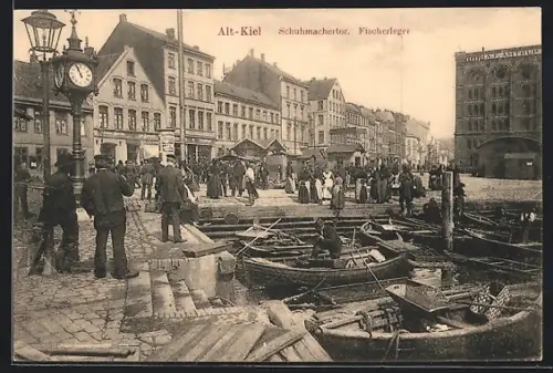 AK Kiel, Strasse am Schuhmachertor, Fischerleger