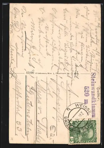 AK Furth /Triesting, Türkenloch in der Steinwandklamm, Besucher