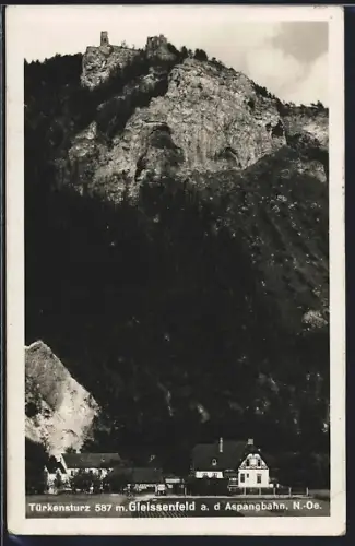 AK Gleissenfeld a. d. Aspangbahn, Glasermeister, Ortsansicht mit Türkensturz