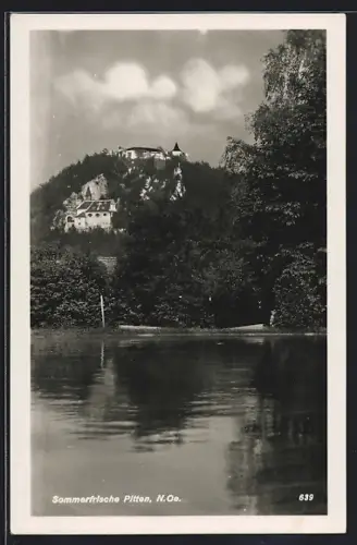 AK Pitten, Ortsansicht vom Wasser aus