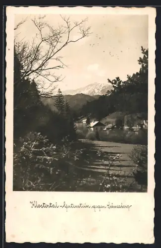 AK Gutenstein, Klostertal, Ortspartie gegen Schneeberg