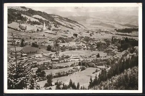AK Bad St. Leonhard im Lavanttal, Panorama mit Kirche