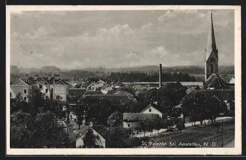 AK St. Valentin, Teilansicht mit Kirche