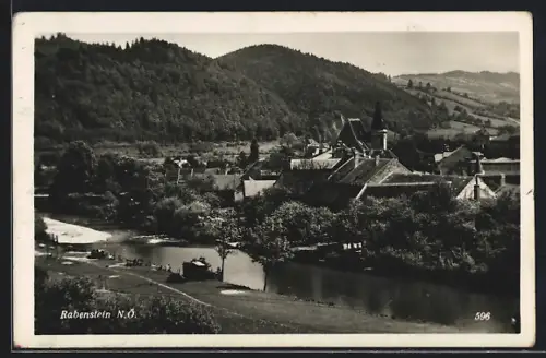 AK Rabenstein, Teilansicht mit Fluss und Bergen