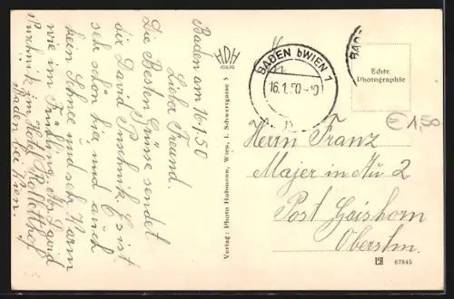 AK Baden bei Wien, Teilansicht mit Kirche