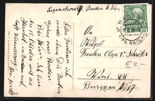 AK Baden bei Wien, Ruine Rauhenstein und Helenenthal