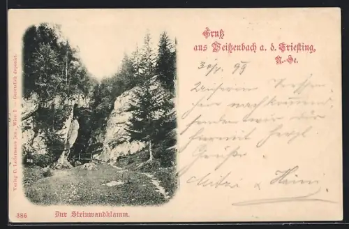 AK Weissenbach a. d. Triesting, Zur Steinwandklamm