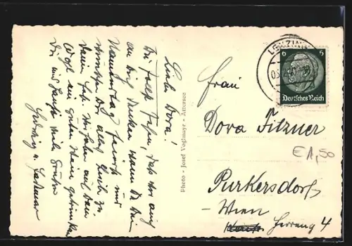 AK Seewalchen am Attersee, Panorama mit Bäumen