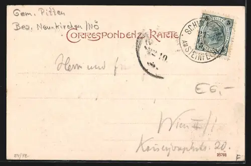 AK Pitten, Hauptansicht mit Kaltbade-Anstalt