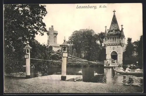 AK Laxenburg /N.-Oe., Überfuhr mit Gondel