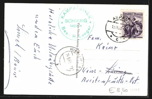 AK Aspang, Gasthaus Kampsteiner-Schwaig H. Lueger