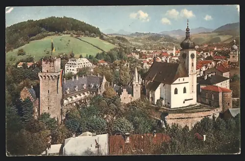 AK Waidhofen a. d. Ybbs, Teilansicht mit Kirche und Schloss