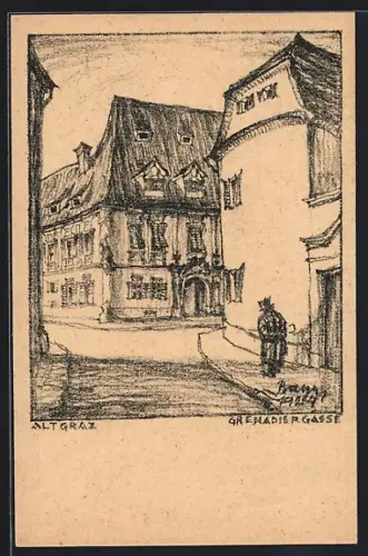 Künstler-AK Graz, Grenadiergasse