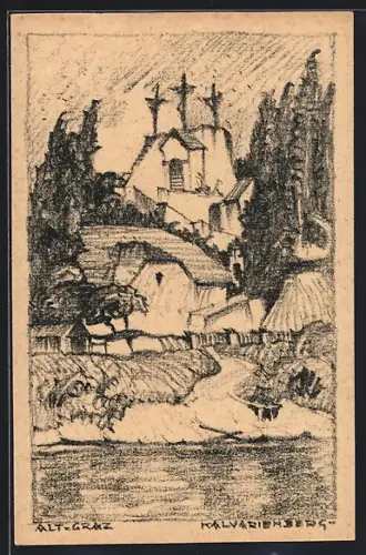 Künstler-AK Graz, Kalvarienberg