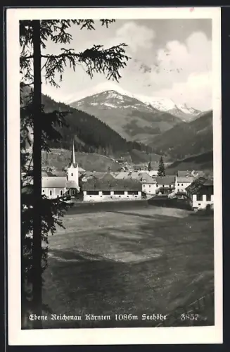 AK Reichenau /Kärnten, Ortspartie mit Kirche