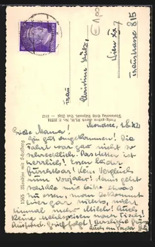 AK Mondsee, Teilansicht mit Schafberg