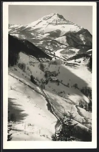 AK Annaberg, Panorama mit Ötscher im Schnee