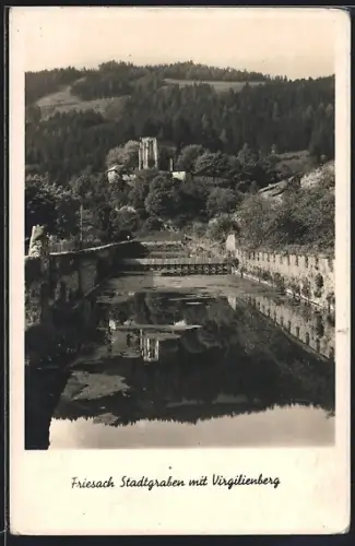 AK Friesach, Stadtgraben mit Virgilienberg