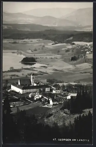 AK St. Georgen am Längsee, Panorama mit Kloster