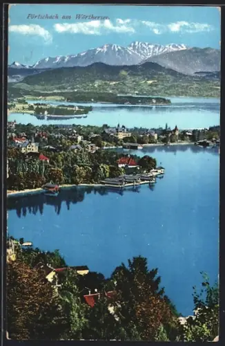 AK Pörtschach am Wörthersee, Panorama mit Bergen