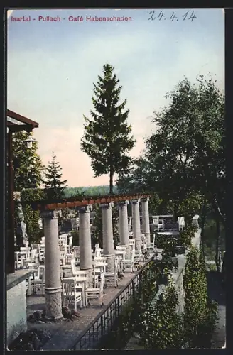 AK Pullach /Isartal, Aussenbereich des Café Habenschaden