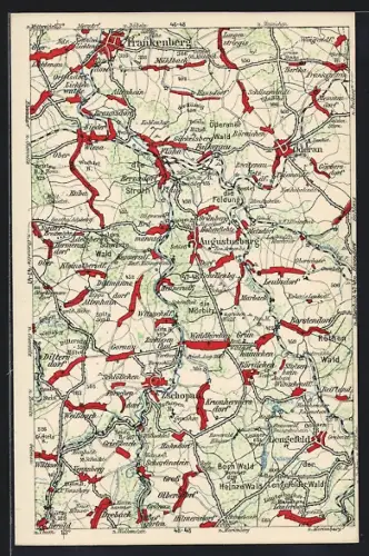 AK Augustusburg, Topographische Karte um Augustusburg herum