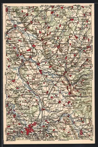 AK Bayreuth, Topographische Karte um Bayreuth herum