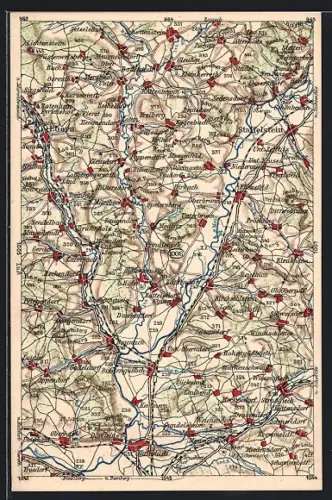 AK Oberbrunn, Landkarte mit Umgebung