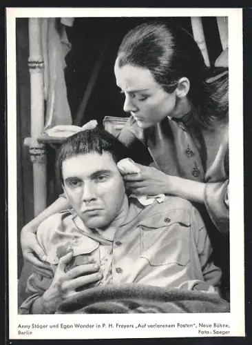 AK Berlin, Anny Stöger & Egon Wander, Theaterstück Auf verlorenem Posten, Neue Bühne, Palais am Festungsgraben