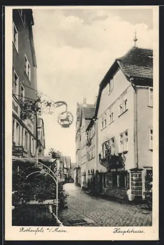 AK Rothenfels a / Main, Hauptstrasse mit Gasthaus