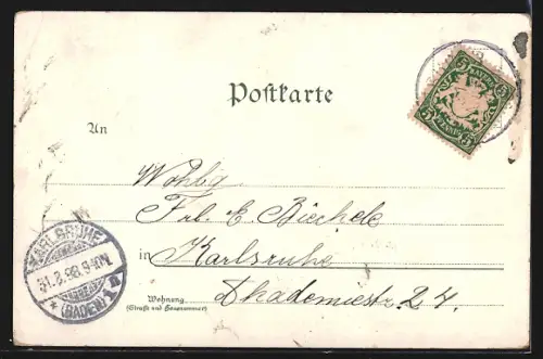 Lithographie Berlin-Spandau, Markt mit Rathaus, Juliusturm, Kaiser Friedrich Denkmal