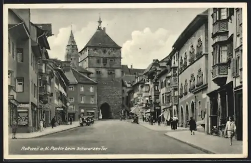 AK Rottweil, Partie beim schwarzen Tor mit Geschäften