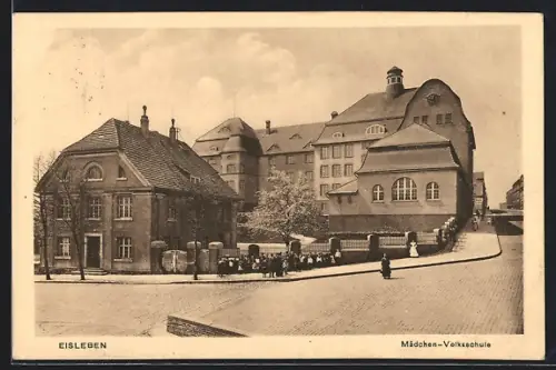 AK Eisleben, Blick auf die Mädchen-Volksschule