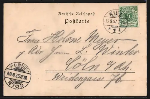 AK Laboe, Hotel Laboe, Badestrand mit Pavillon, Hafen-Ansicht