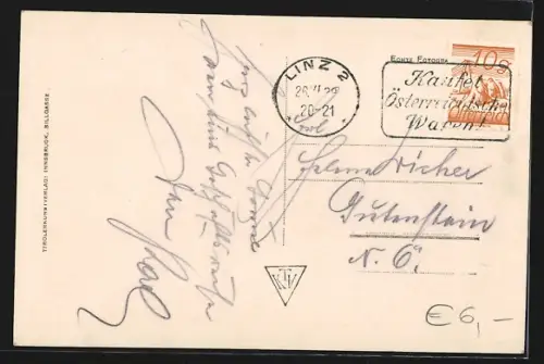 AK Linz, mit Pöstlingsberg und der Brücke