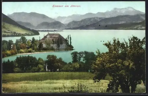 AK Kammer am Attersee, Gebäudeansicht am See