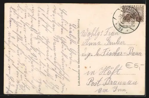 AK Schärding am Inn, Totalansicht vom Flugzeug aus