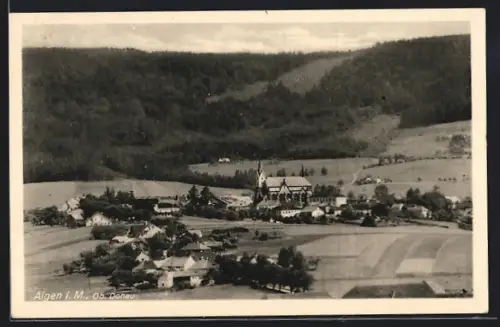 AK Aigen i. M., Ortspartie mit Kirche