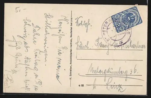 AK St. Peter am Wimberg, Gesamtansicht mit Umgebung aus der Vogelschau