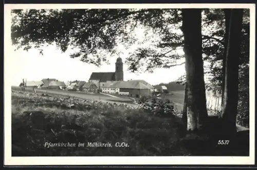 AK Pfarrkirchen im Mühlkreis, Ortsansicht mit Kirche