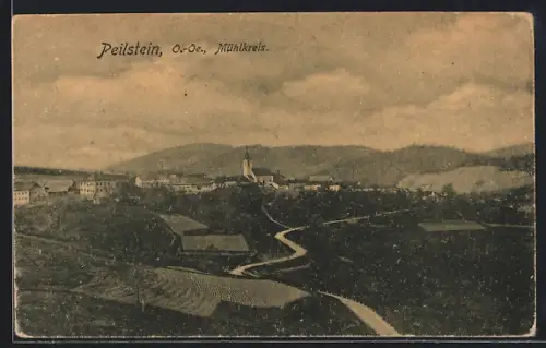 AK Peilstein /Mühlkreis, Gesamtansicht mit Umgebung aus der Vogelschau