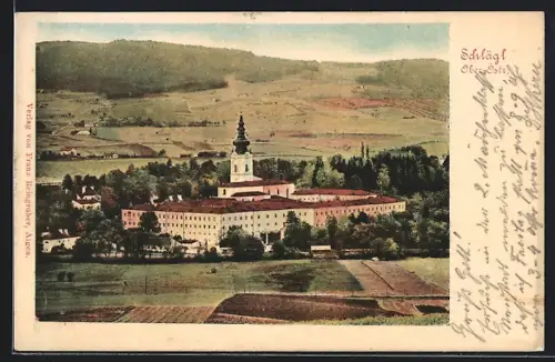AK Schlägl /O.-Ö., Stift Schlägl aus der Vogelschau