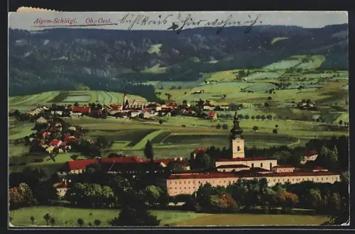 AK Aigen-Schlägl /O.-Ö., Gesamtansicht aus der Vogelschau