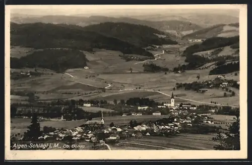 AK Aigen-Schlägl i. M., Blick über Ort und Umgebung