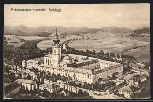AK Schlägl, Prämonstratenserstift aus der Vogelschau
