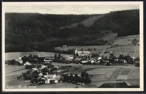 AK Aigen i. M., Ortspartie mit Kirche