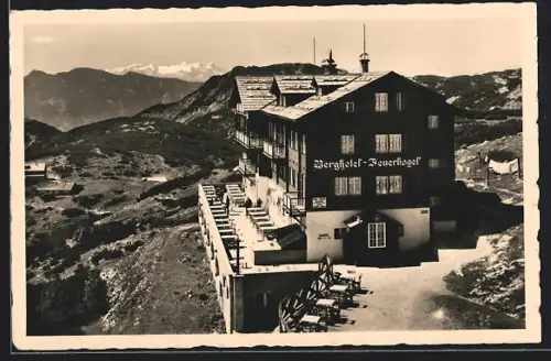 AK Ebensee-Feuerkogel, Berghotel Feuerkogel mit Dachstein