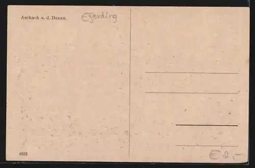 AK Aschach a. Donau, Ortsansicht mit Brücke aus der Vogelschau